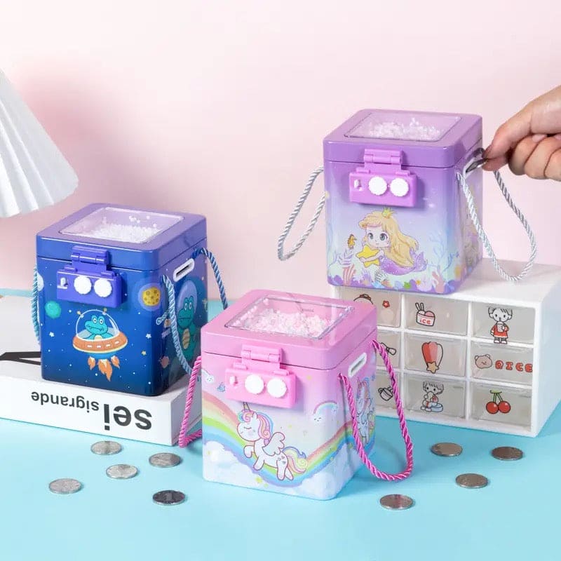 Cute Tinplate Square Piggy Bank, New Unicorn Tinplate Hand Rope Square Password Lock Piggy Bank, Piggy Bank Children Banks Cash Box Lock, Metal Piggy Bank with Password Number Lock, Metal Money Bank for Kids Cute Tinplate Square Piggy Bank, New Unicorn Tinplate Hand Rope Square Password Lock Piggy Bank, Piggy Bank Children Banks Cash Box Lock, Metal Piggy Bank with Password Number Lock, Metal Money Bank for Kids